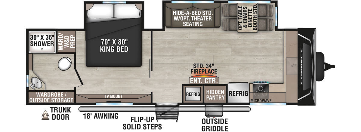 2025 KZ RV Connect C282FKK Travel Trailer Floorplan