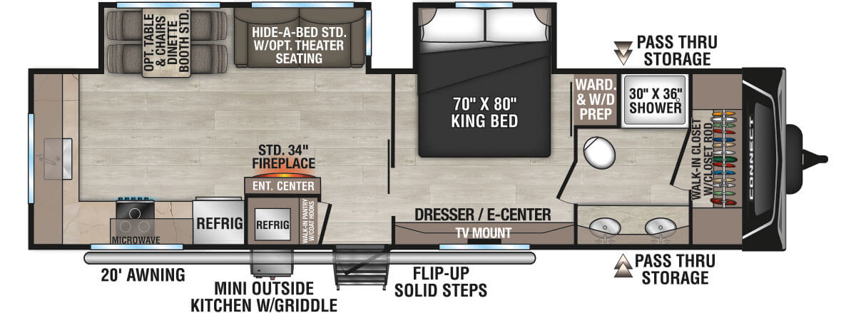 2025 KZ RV Connect C302FBK Travel Trailer Floorplan