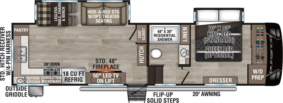 2025 KZ RV Durango D281RKD Fifth Wheel Floorplan