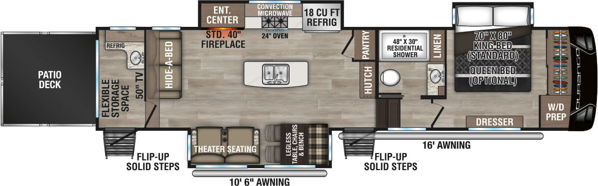 2025 KZ RV Durango D341RPT Fifth Wheel Floorplan