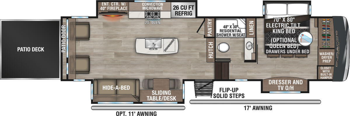 2025 KZ RV Durango Gold G358RPQ Fifth Wheel Floorplan