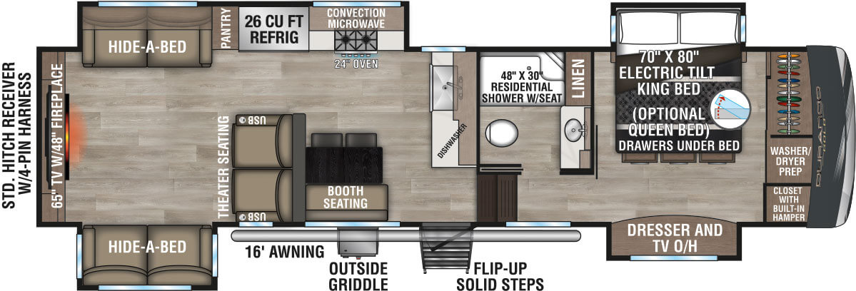 2025 KZ RV Durango Gold G360REQ Fifth Wheel Floorplan