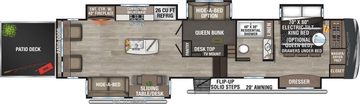 2025 KZ RV Durango Gold G382MBF Fifth Wheel Floorplan