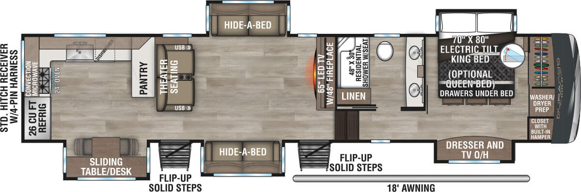 2025 KZ RV Durango Gold G391RKF Fifth Wheel Floorplan