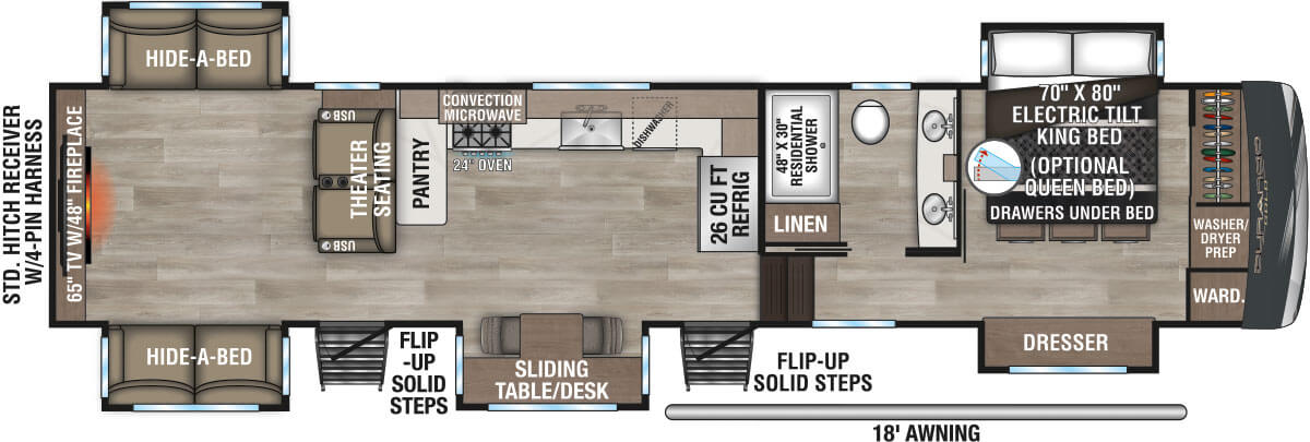 2025 KZ RV Durango Gold G393MKF Fifth Wheel Floorplan