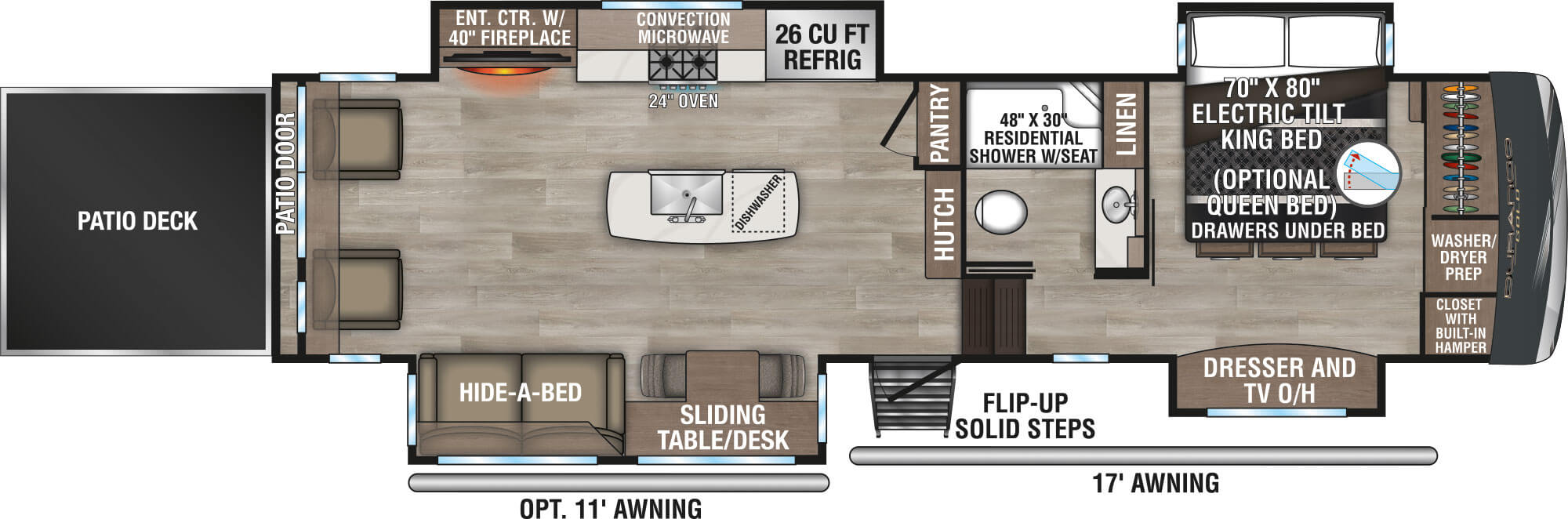 2025 KZ RV Durango Gold G358RPQ Fifth Wheel Floorplan