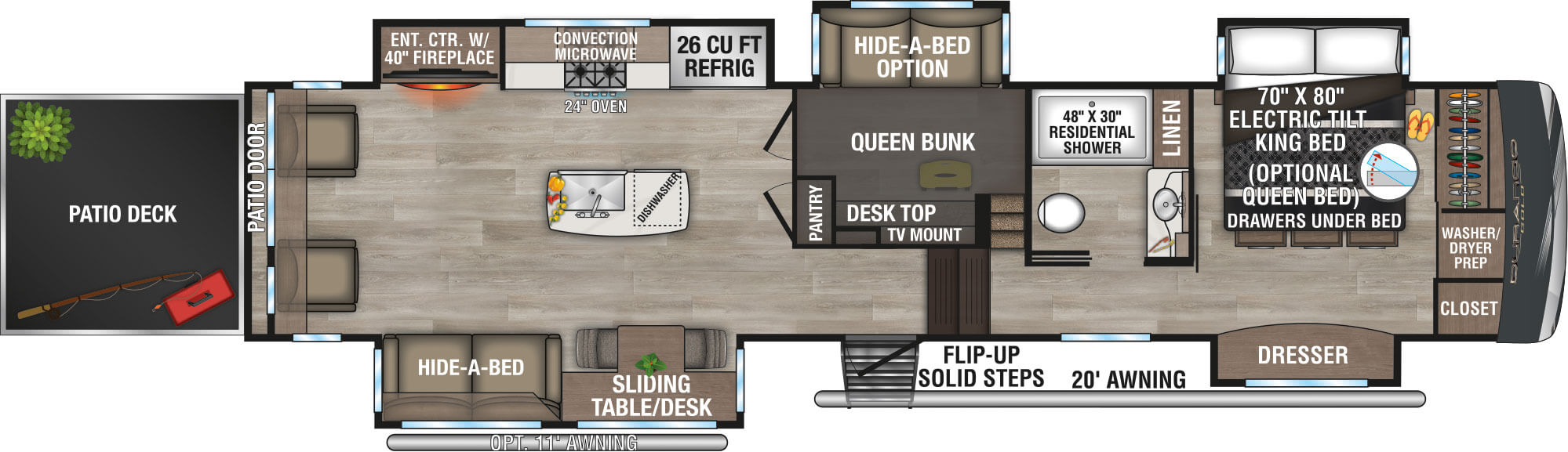 2025 KZ RV Durango Gold G382MBF Fifth Wheel Floorplan