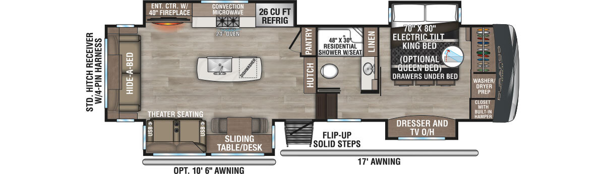 2025 KZ RV Durango Gold G310RLQ Fifth Wheel Floorplan