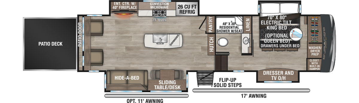 2025 KZ RV Durango Gold G358RPQ Fifth Wheel Floorplan