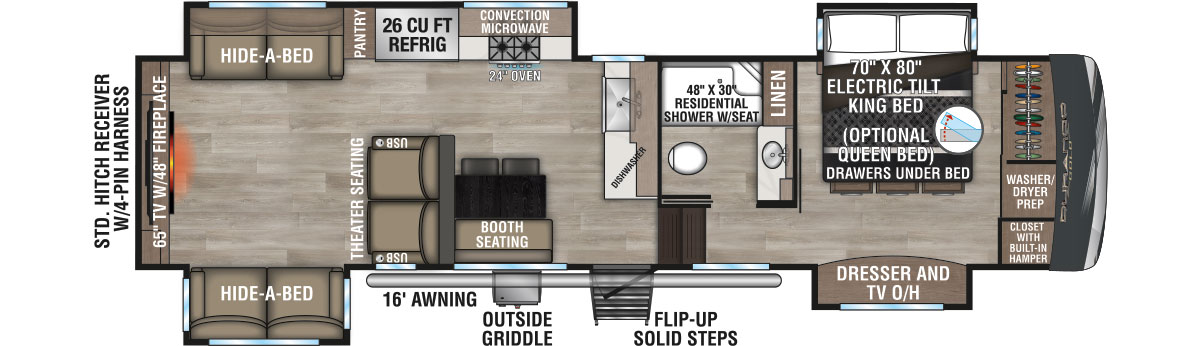 2025 KZ RV Durango Gold G360REQ Fifth Wheel Floorplan