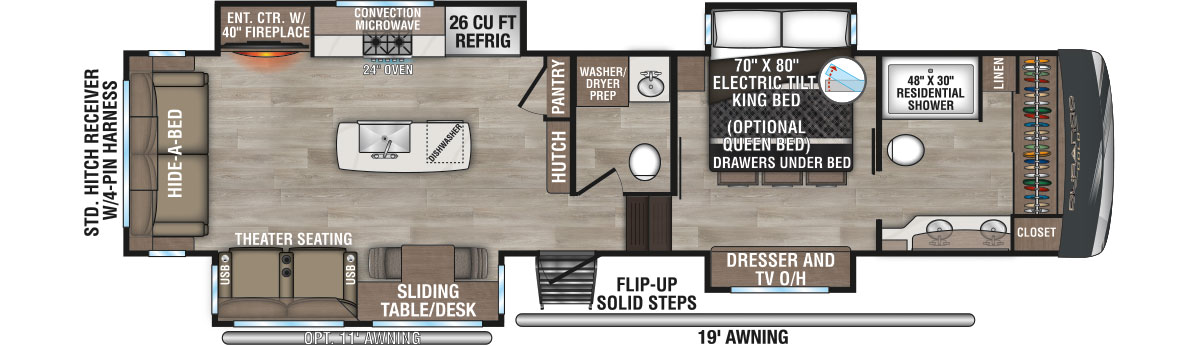 2025 KZ RV Durango Gold G366FBQ Fifth Wheel Floorplan