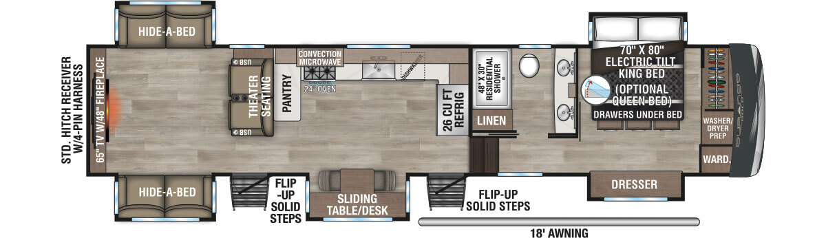 2025 KZ RV Durango Gold G393MKF Fifth Wheel Floorplan