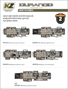 2025 KZ RV Durango Gold Luxury Fifth Wheels Floorplan Flyer