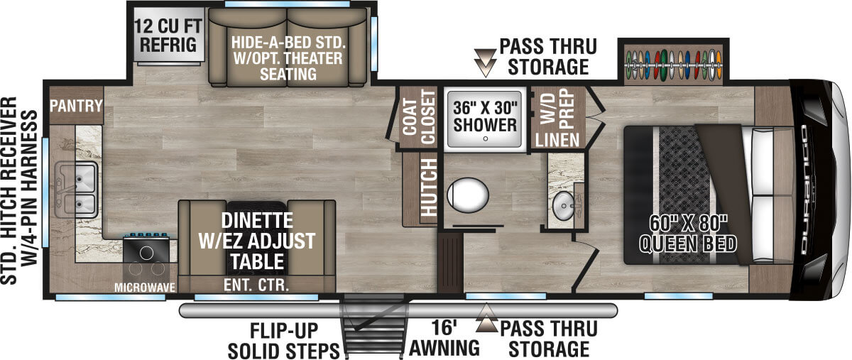 2025 KZ RV Durango HT D232MLD Fifth Wheel Floorplan