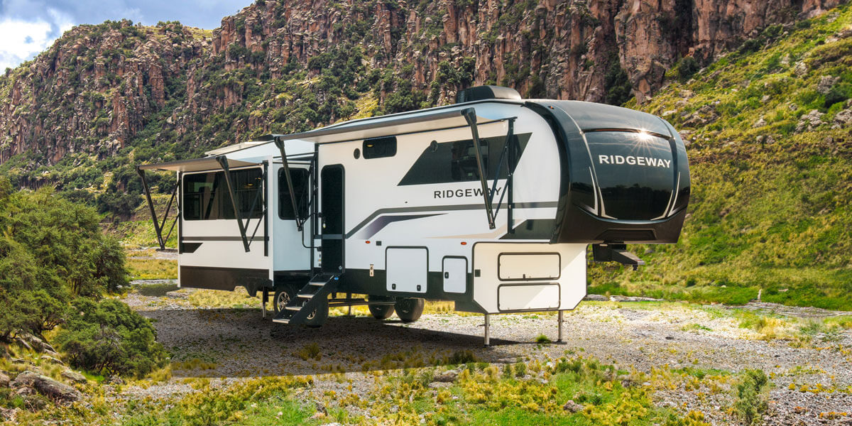 2025 KZ RV Ridgeway 31RL Fifth Wheel Exterior at Campsite