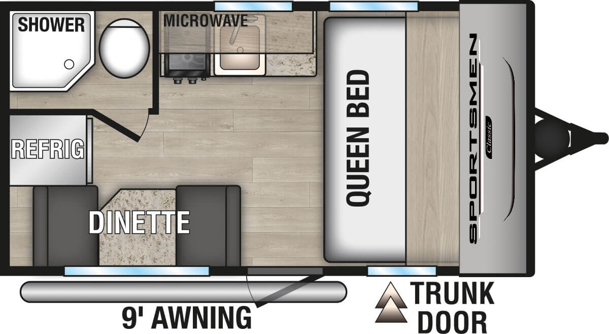 2025 KZ RV Sportsmen Classic 130RD Travel Trailer Floorplan