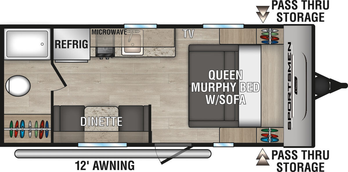 2025 KZ RV Sportsmen Classic 170MB Travel Trailer Floorplan