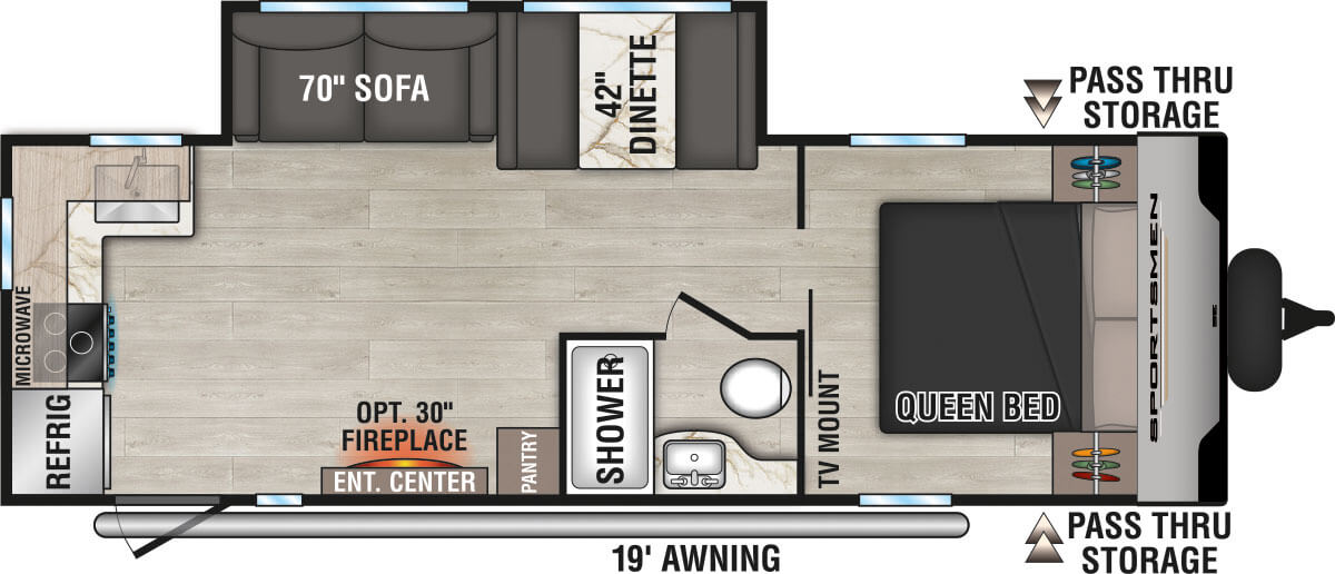 2025 KZ RV Sportsmen SE 241RKSE Travel Trailer Floorplan