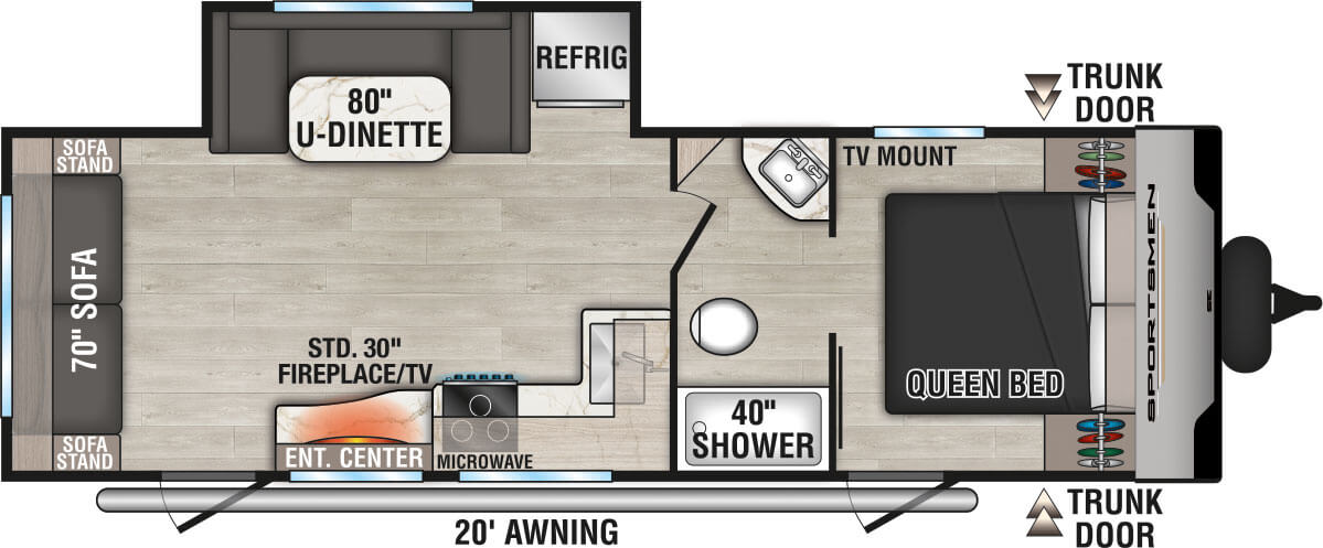 2025 KZ RV Sportsmen SE 251RSSE Travel Trailer Floorplan